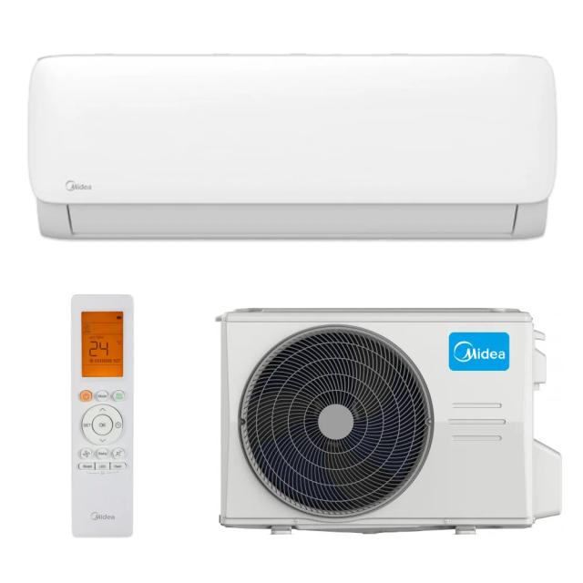 Unitatea interioară Midea Xtreme montată pe perete, lângă unitatea exterioară