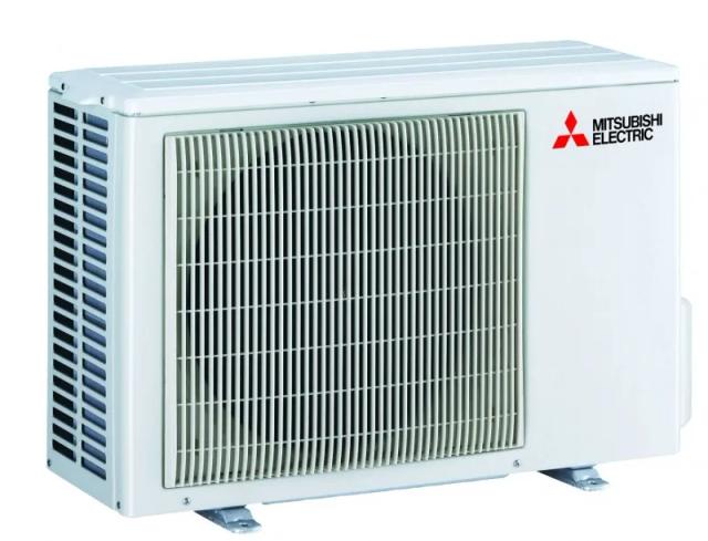 Unitatea exterioară Mitsubishi Electric, cu schimbător și ventilator