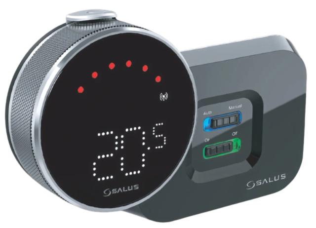 Termostatul Salus cu temperatura afișată pe ecran